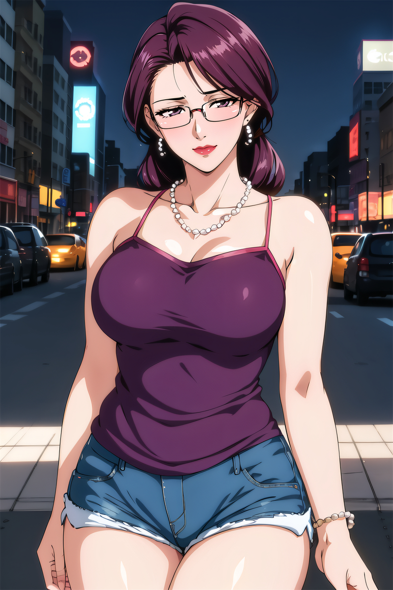 背心热裤阿姨-pixiv插画-作品交流服务