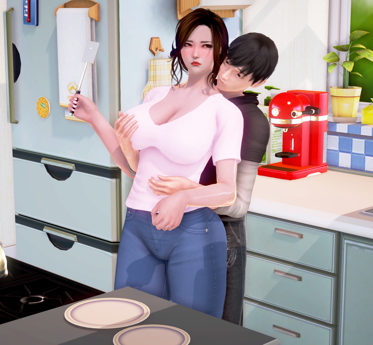 母子家庭故事-pixiv插画-作品交流服务