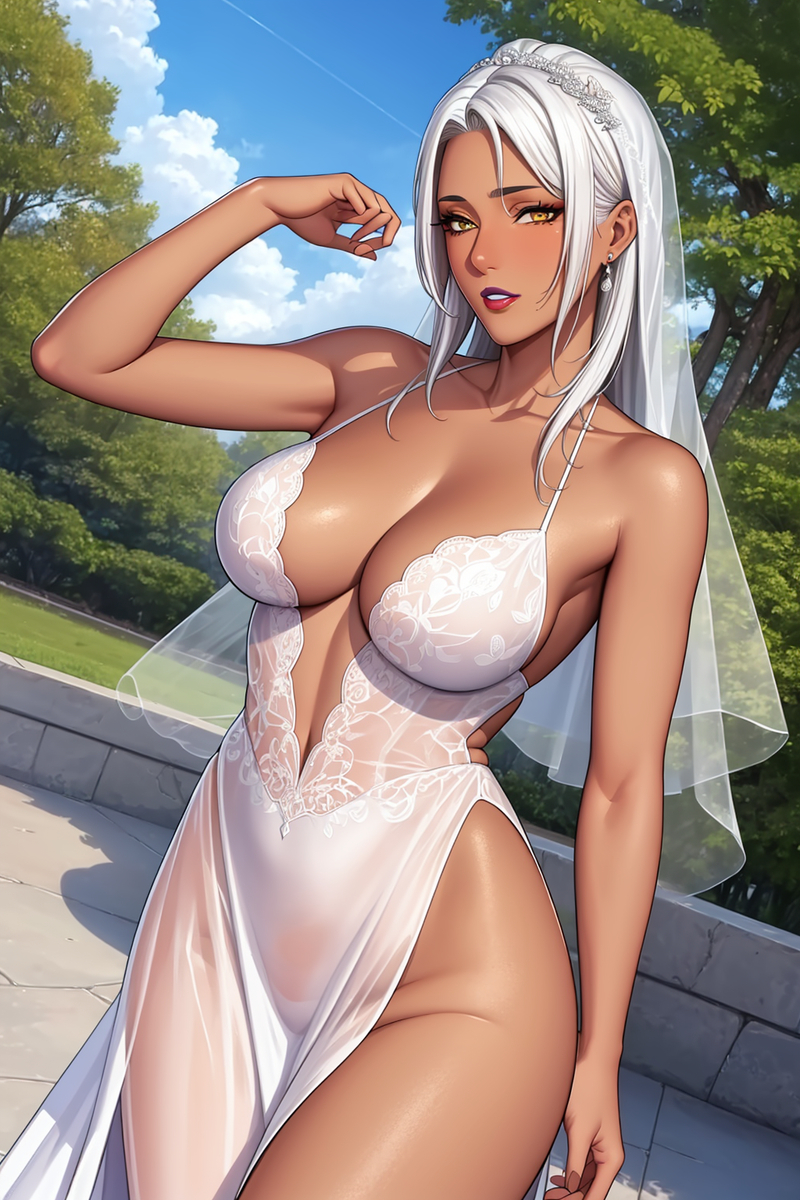 黑皮婚纱-pixiv插画-作品交流服务