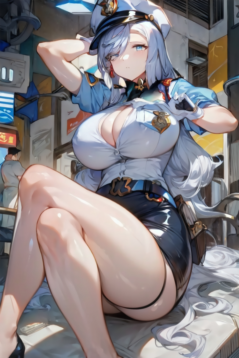 申鶴 警察VER.-pixiv插画-作品交流服务