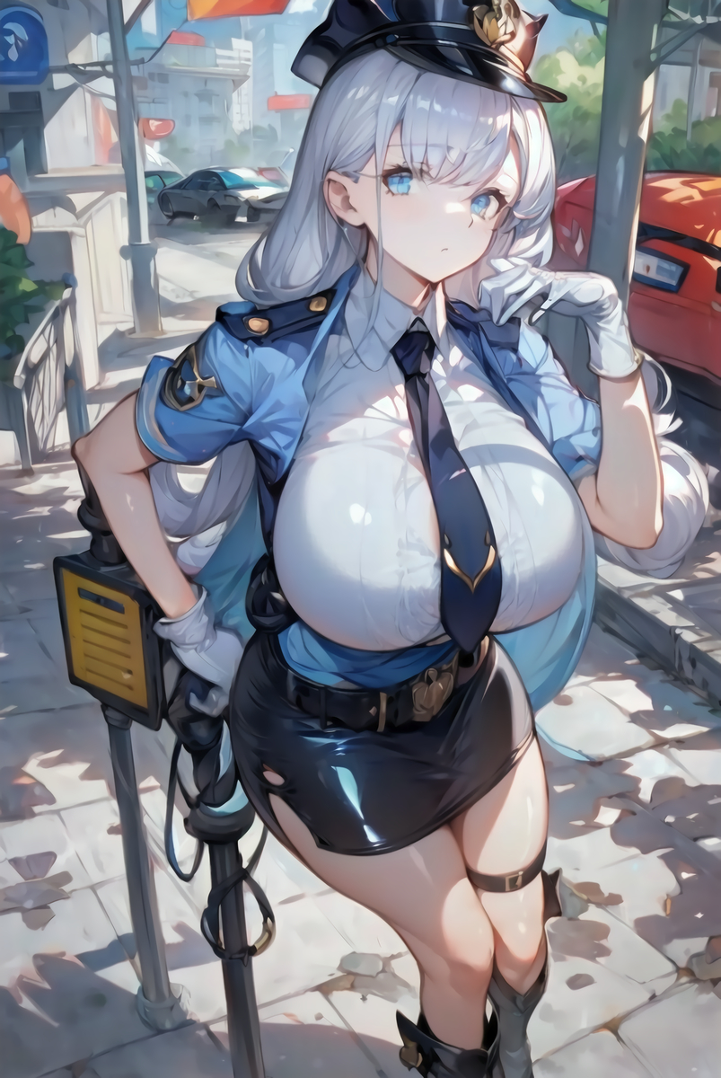 申鶴 警察VER.-pixiv插画-作品交流服务