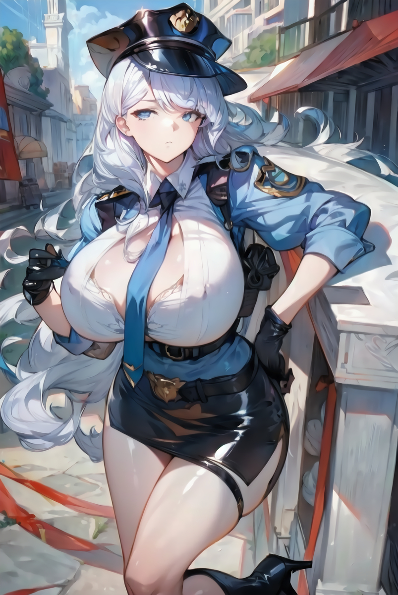 申鶴 警察VER.-pixiv插画-作品交流服务