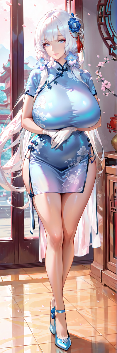 图片[5]-イラストリアス チャイナドレスVER.-pixiv插画-作品交流服务