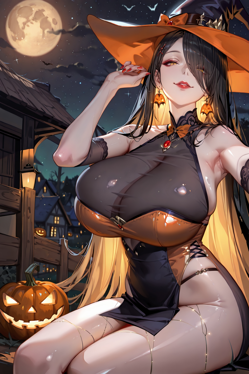 闇ママ ハロウィンVER.-pixiv插画-作品交流服务