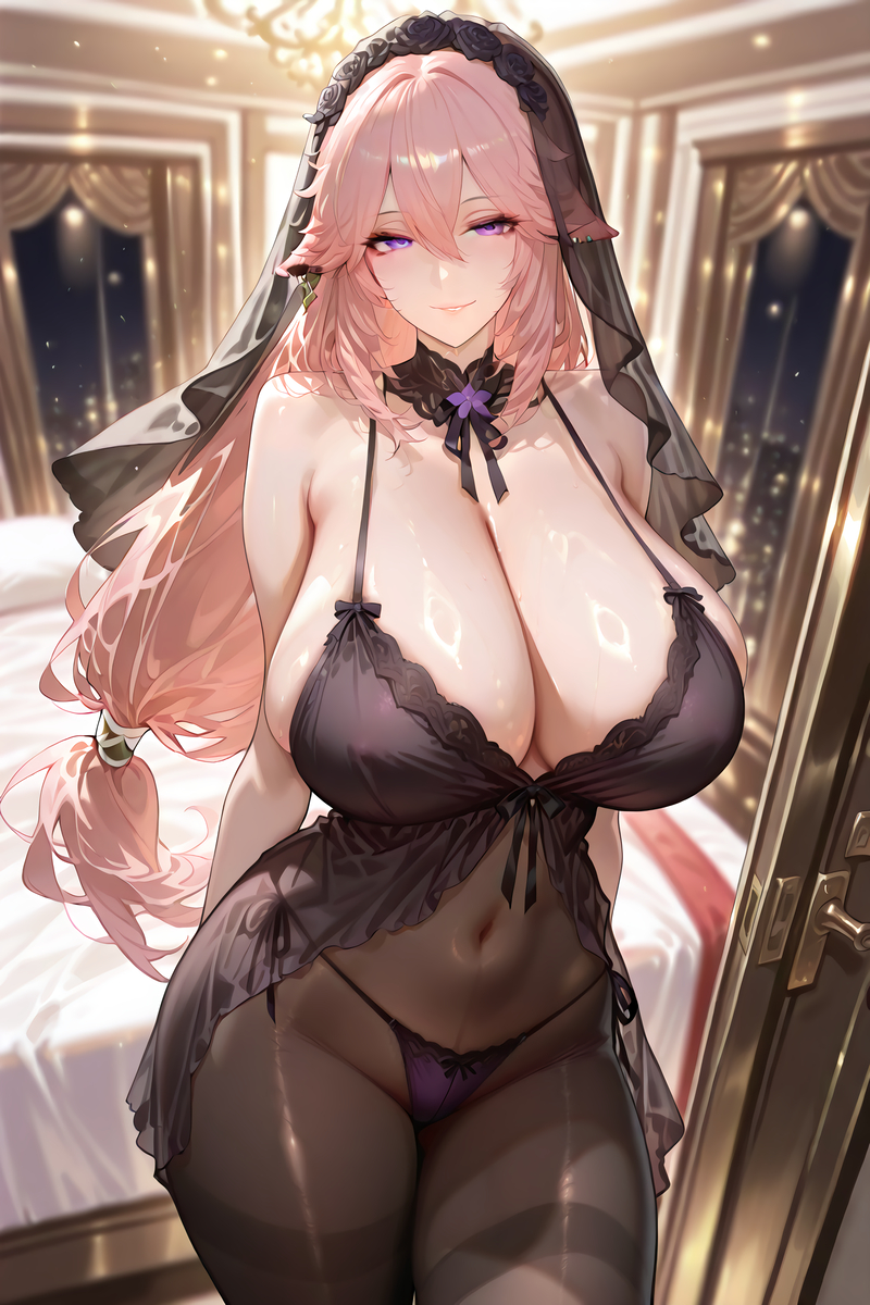 八重神子 下着 黒VER.-pixiv插画-作品交流服务