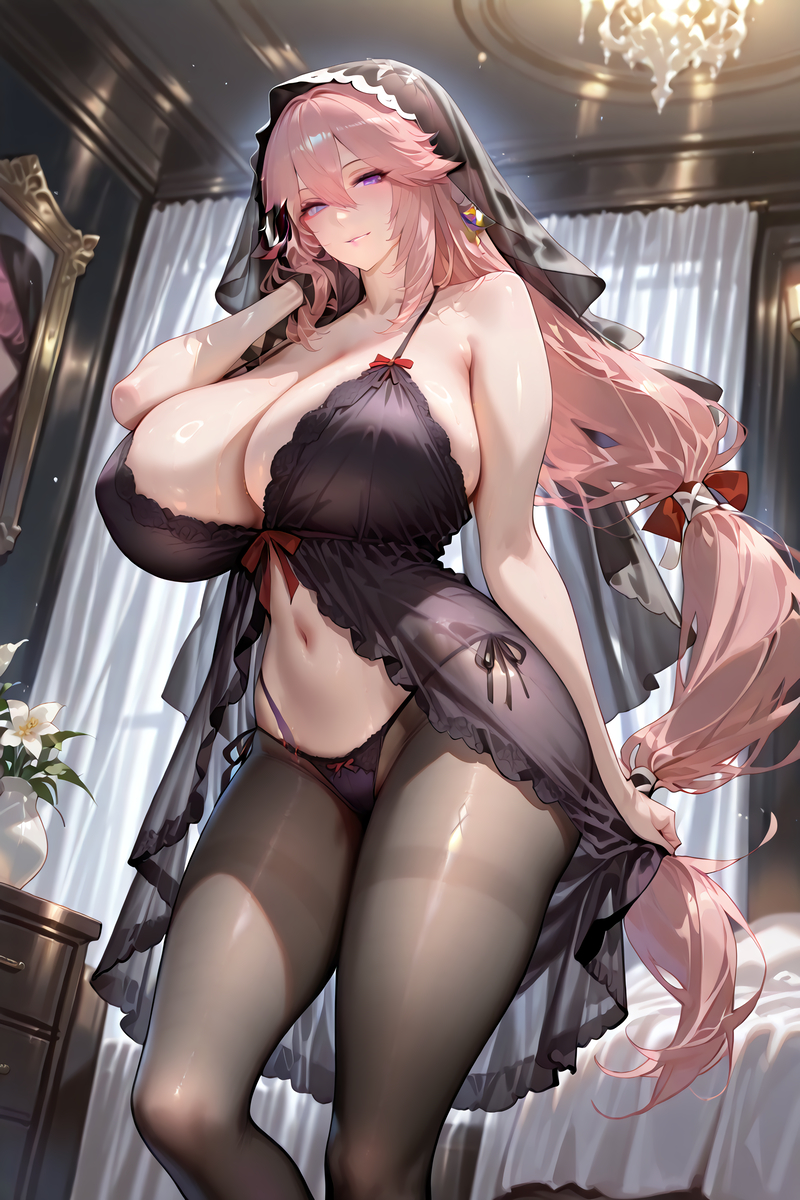 图片[8]-八重神子 下着 黒VER.-pixiv插画-作品交流服务