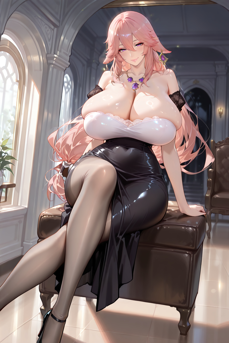 八重神子 ドレスVER.-pixiv插画-作品交流服务