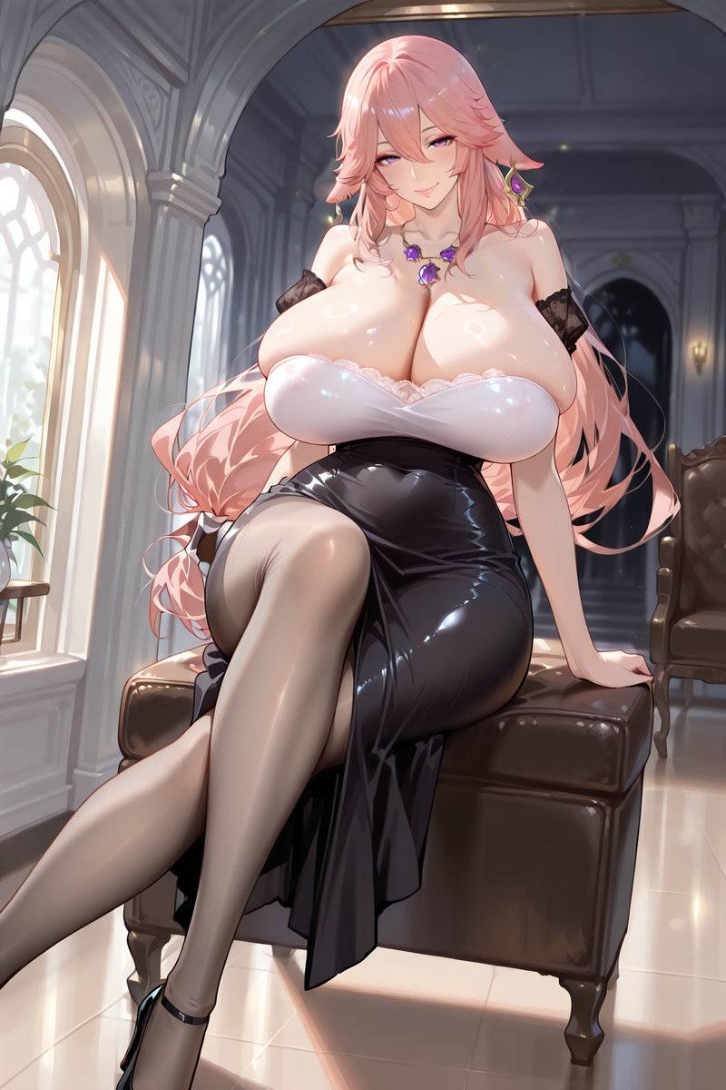 八重神子 ドレスVER.-pixiv插画-作品交流服务