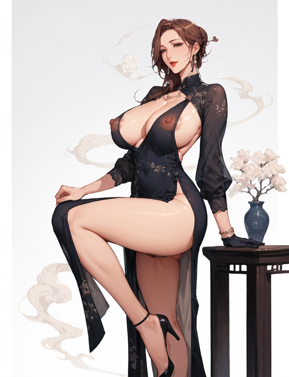 elegant cheongsam-pixiv插画-作品交流服务