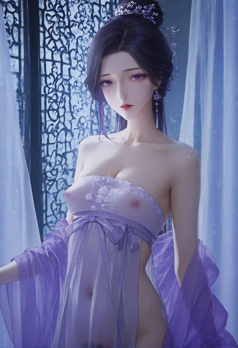 红尘紫梦拂面来，无人不道爱轻纱~紅尘は頬を撫でて来て,誰もが紗を-pixiv插画-作品交流服务