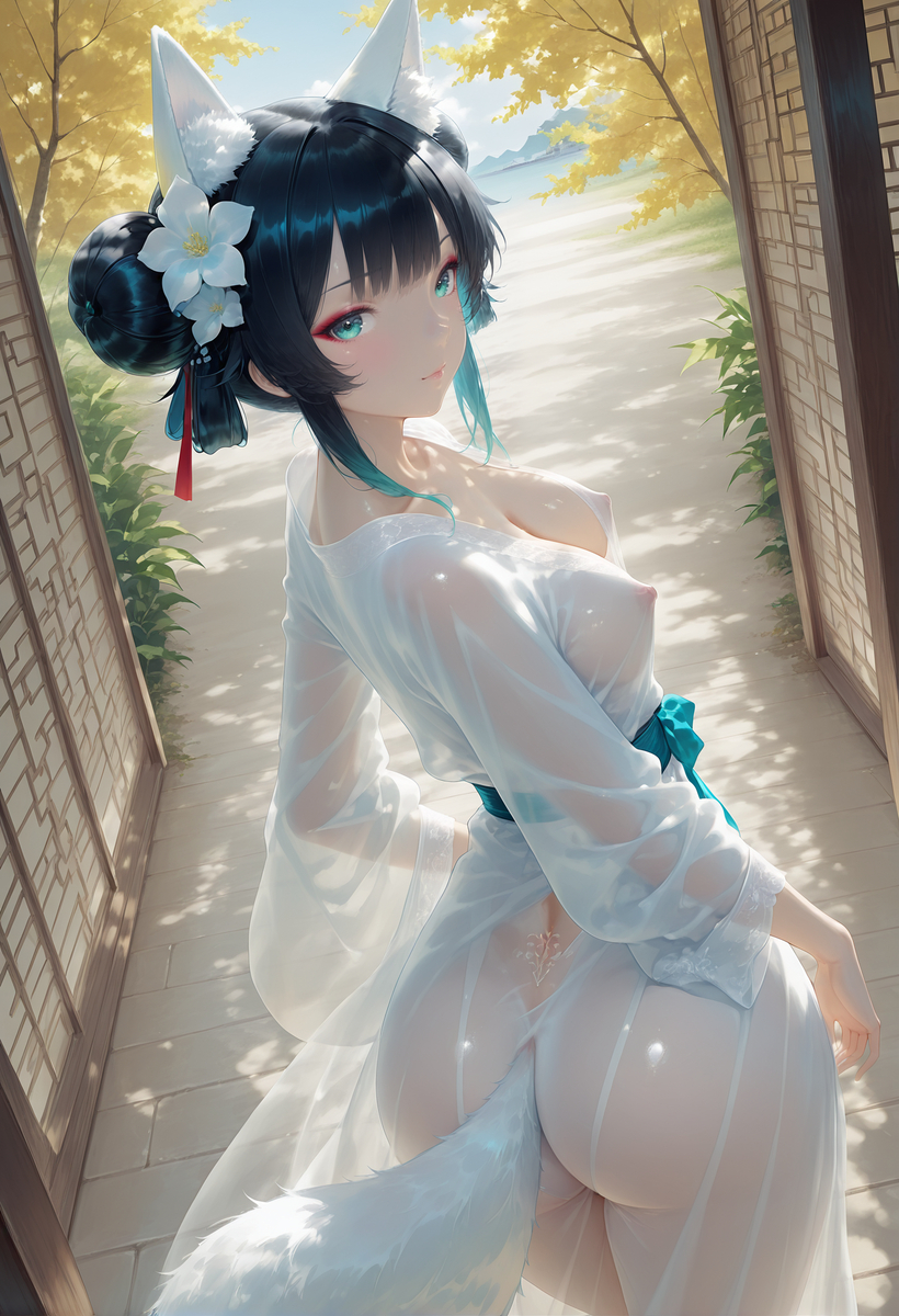 宝青坊主之青衫微露~宝青坊主の青衫が少し見えます-pixiv插画-作品交流服务