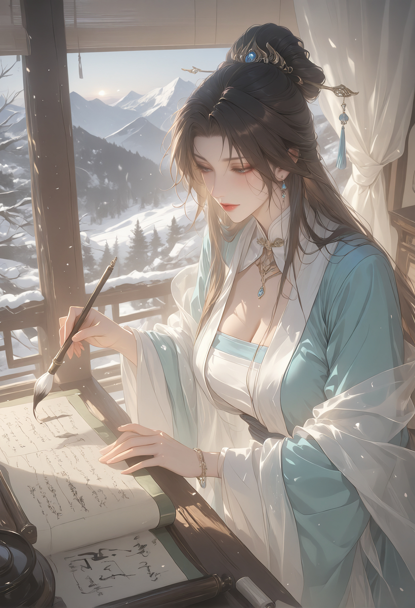 (全)古风美 江东小乔之美人书~古風美 江東小喬の美人書道-pixiv插画-作品交流服务