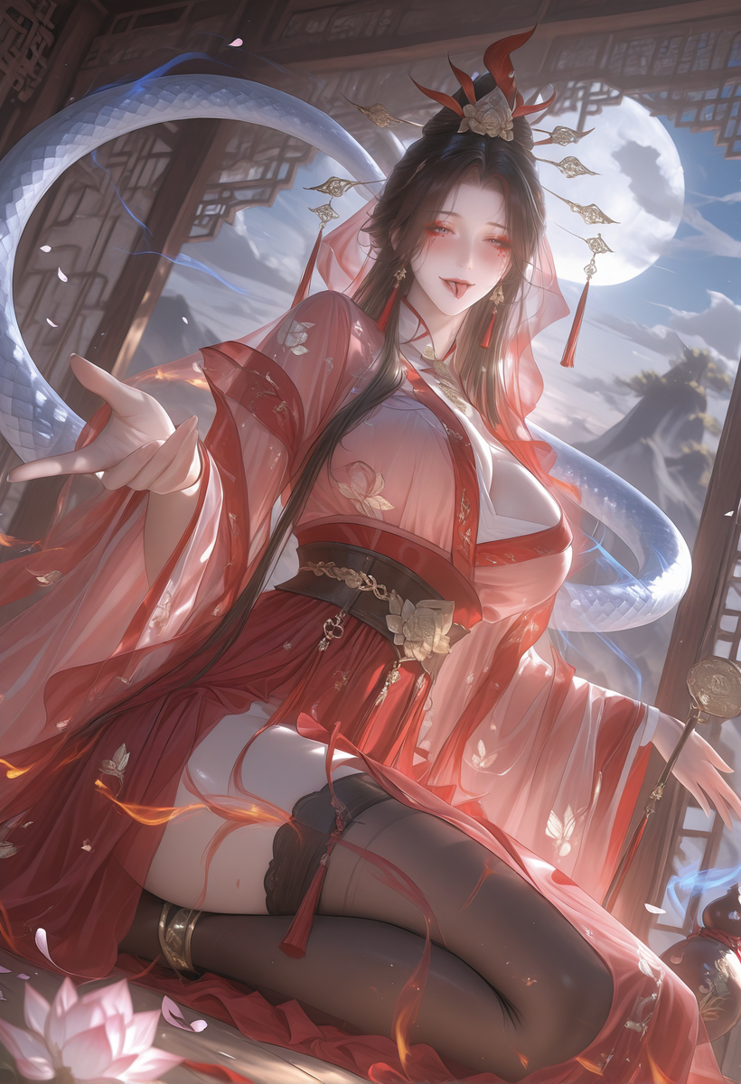 散图 蛇女-pixiv插画-作品交流服务