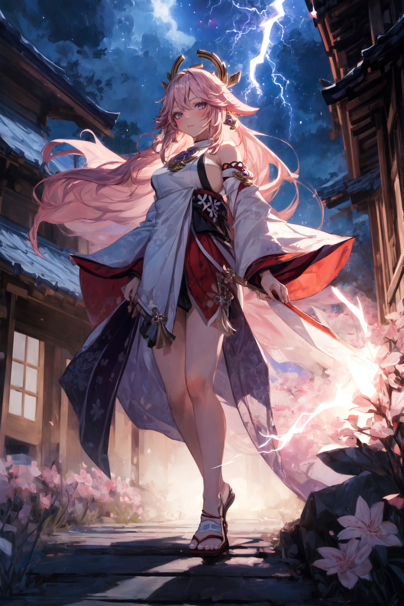 八重神子(原神)-pixiv插画-作品交流服务