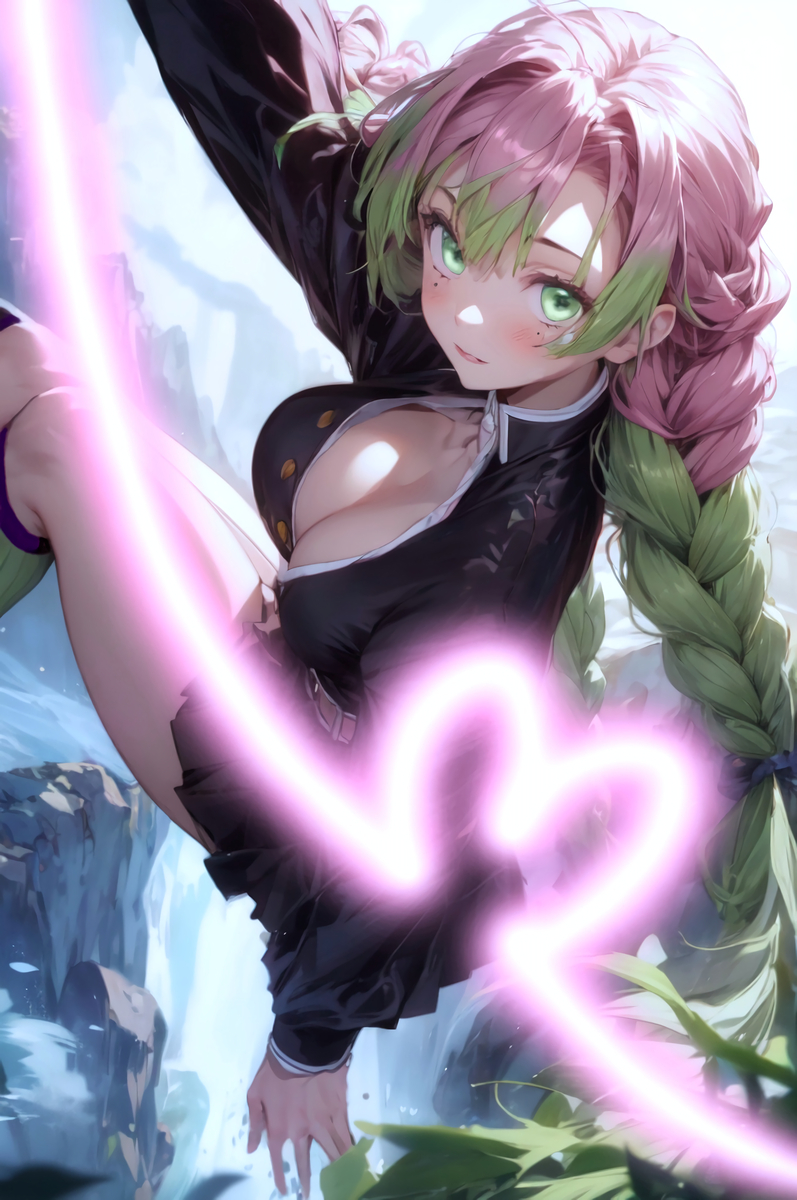 甘露寺蜜璃(鬼滅の刃)-pixiv插画-作品交流服务