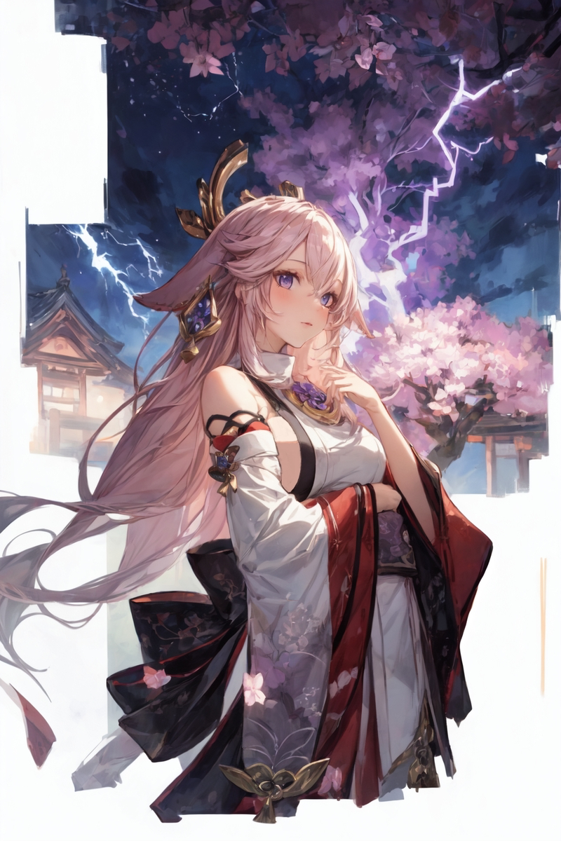 八重神子(夜桜)-pixiv插画-作品交流服务