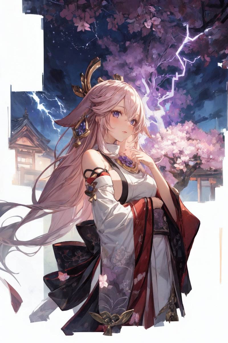 八重神子(夜桜)-pixiv插画-作品交流服务