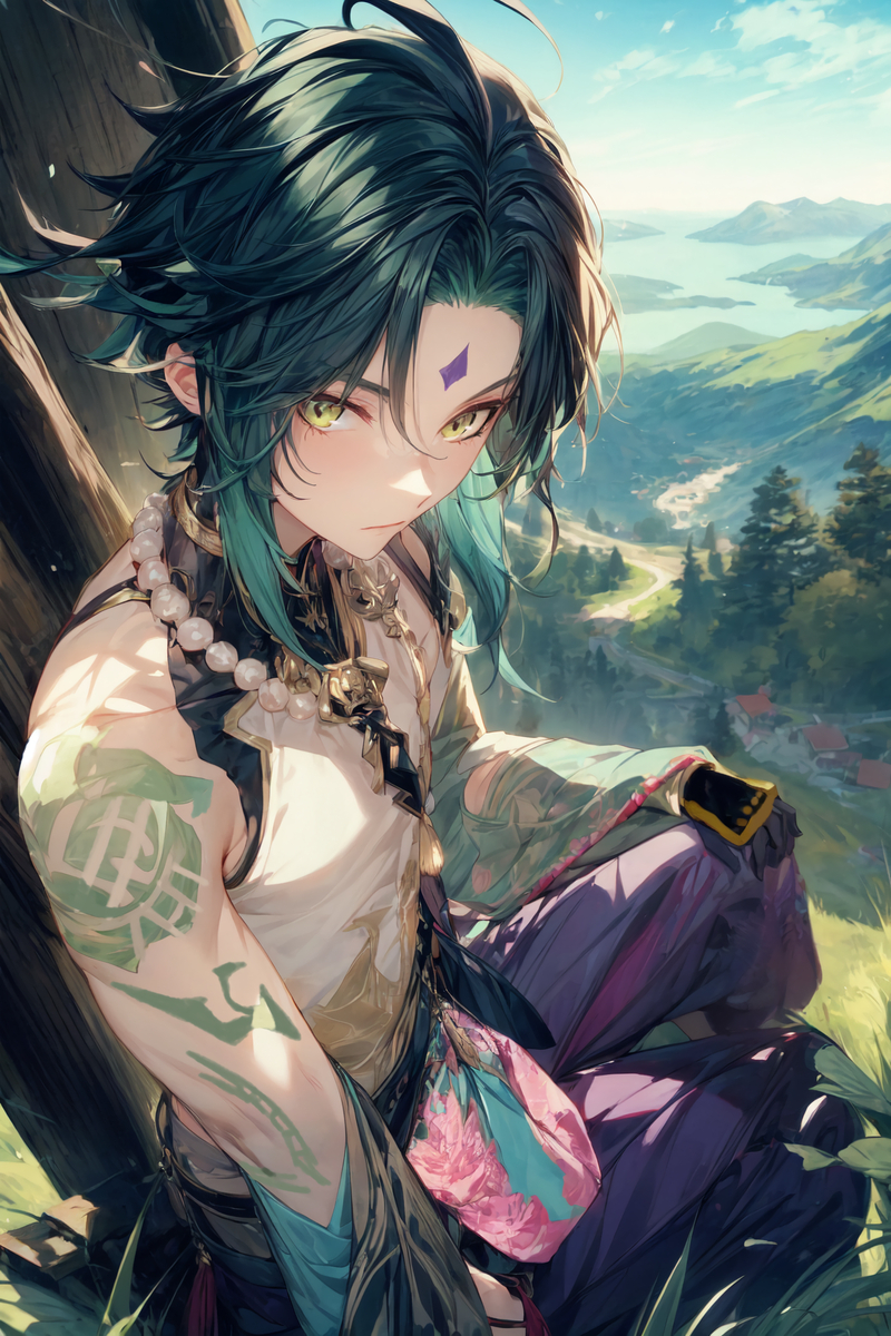 魈(原神)-pixiv插画-作品交流服务