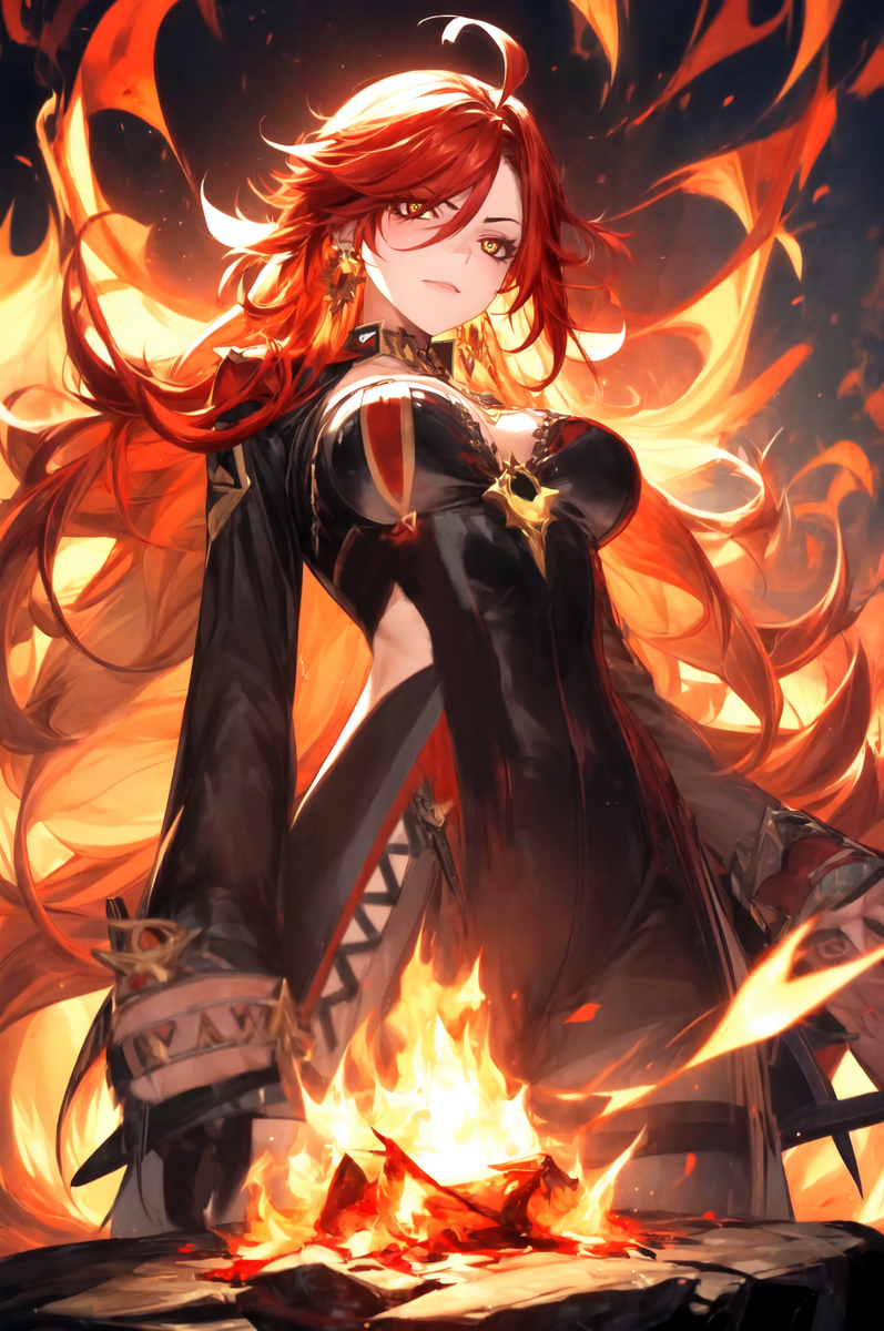 マーヴィカ(炎神)-pixiv插画-作品交流服务