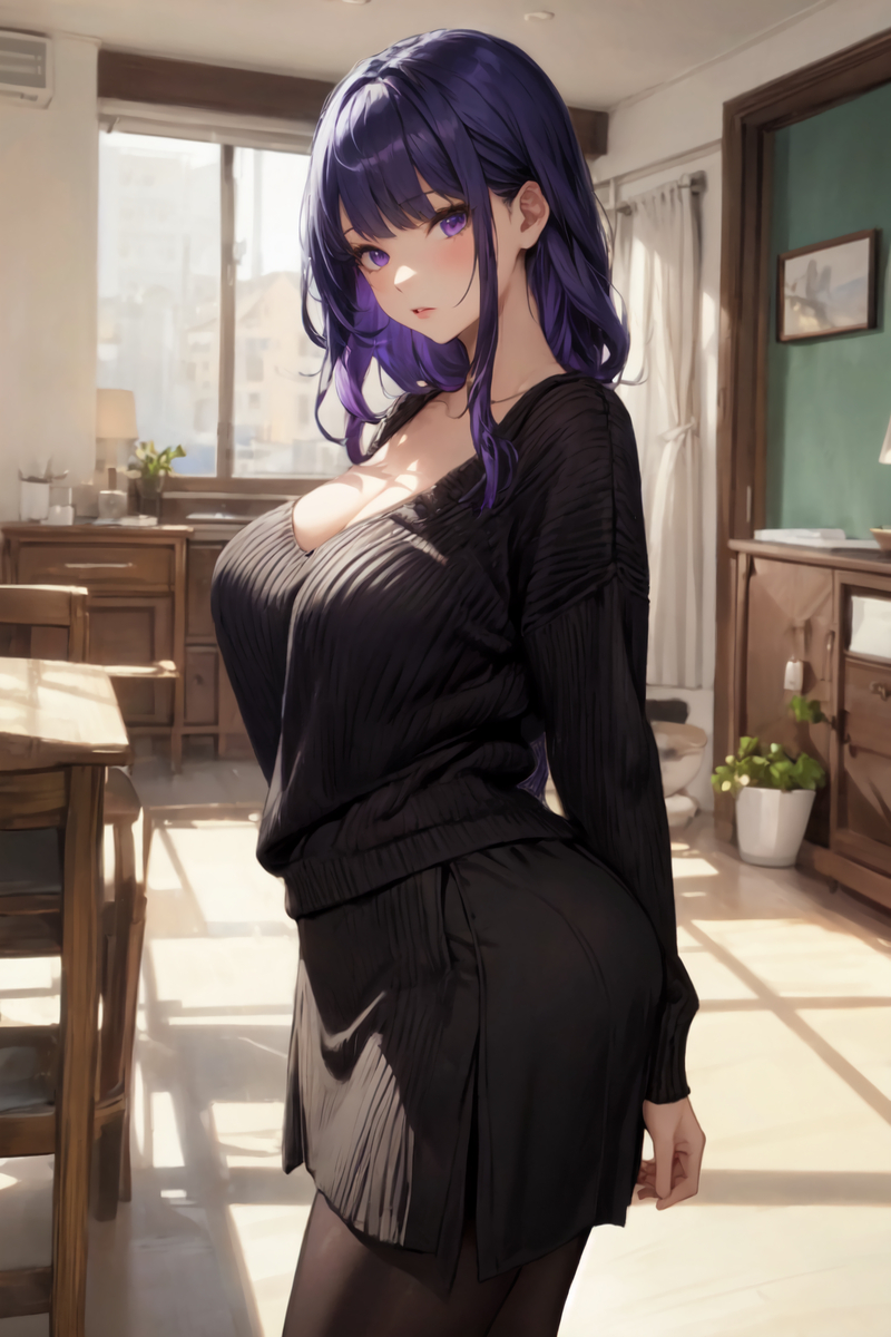 雷電(黒)-pixiv插画-作品交流服务