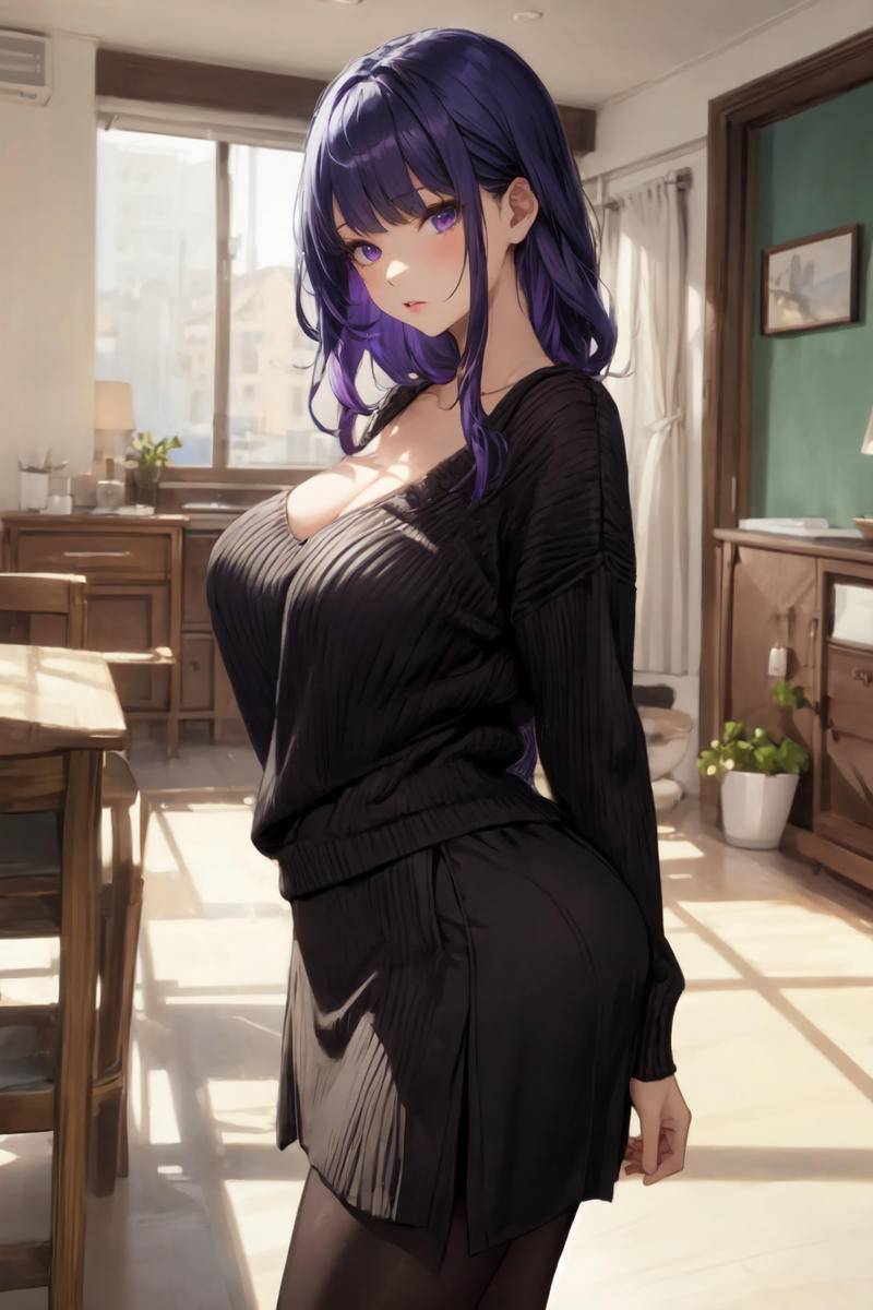 雷電(黒)-pixiv插画-作品交流服务