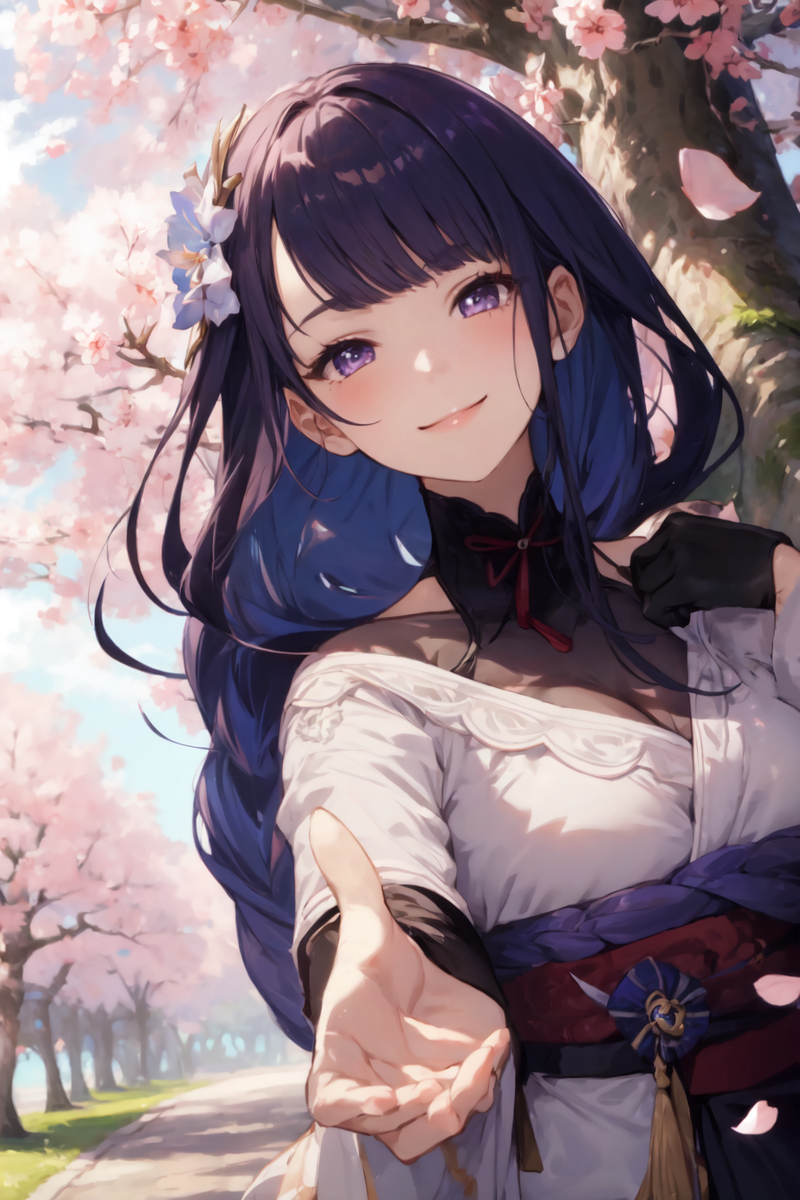 雷電将軍(春)-pixiv插画-作品交流服务