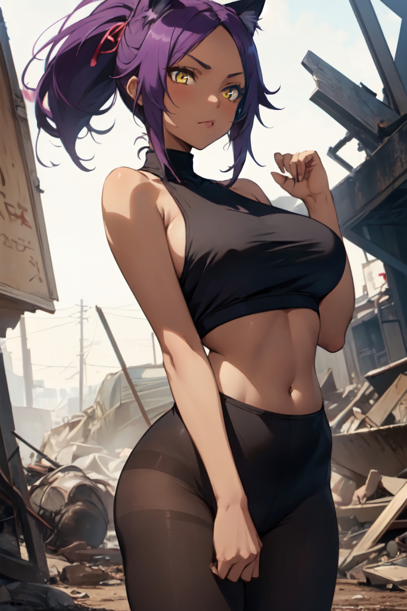 夜一(タンクトップ)-pixiv插画-作品交流服务