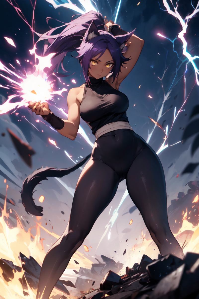 夜一さん(雷)-pixiv插画-作品交流服务