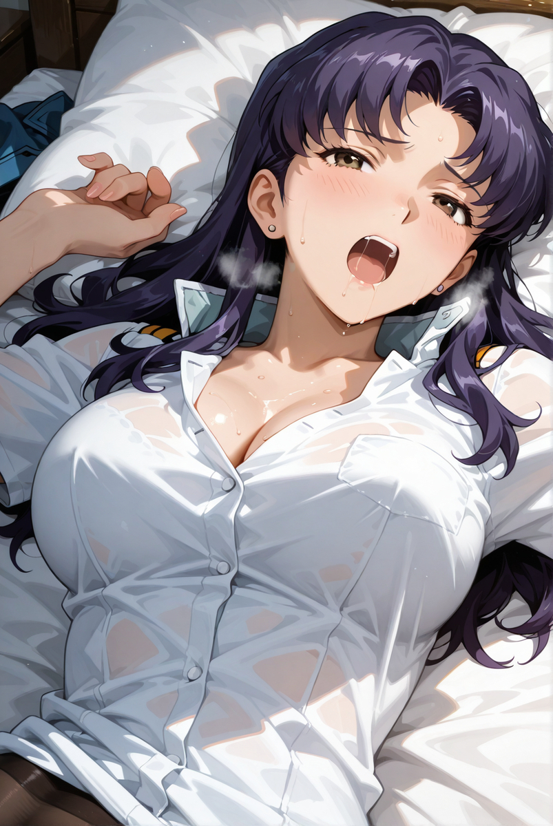 ミサト(仰向け2)-pixiv插画-作品交流服务