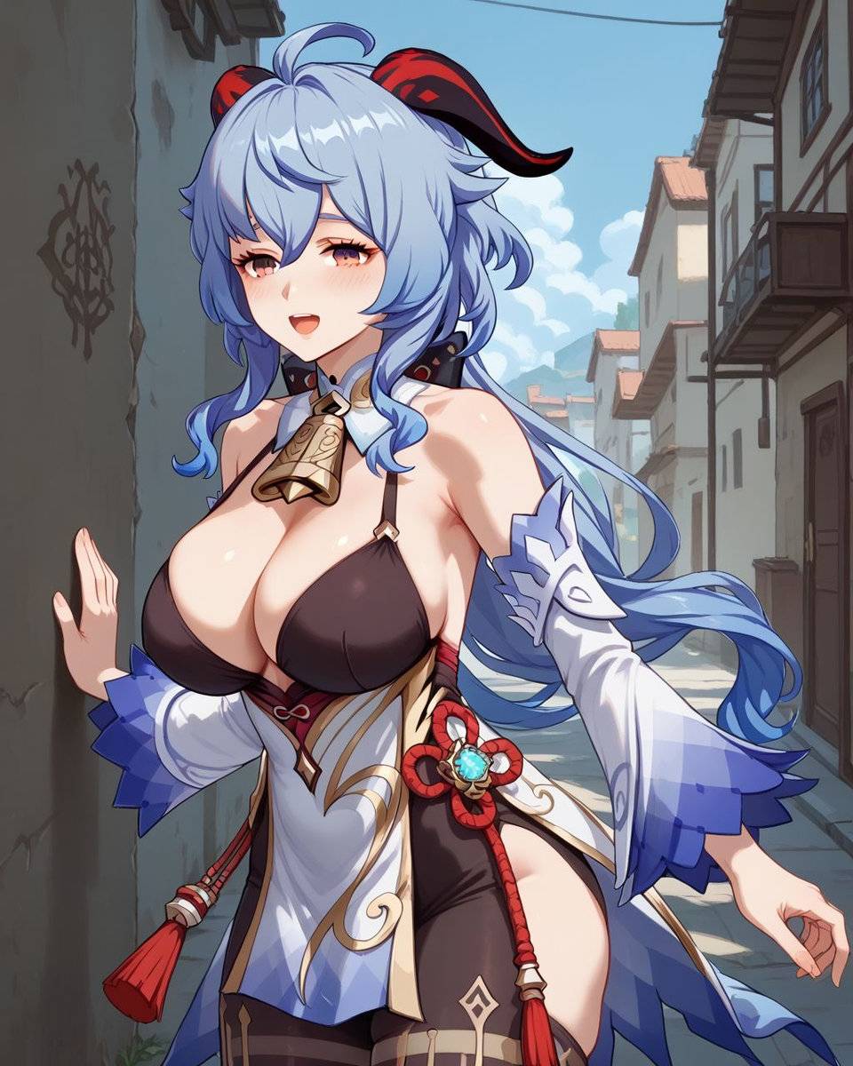 图片[1]-甘雨 原神 – レザーストラップ 誘惑-pixiv插画-作品交流服务