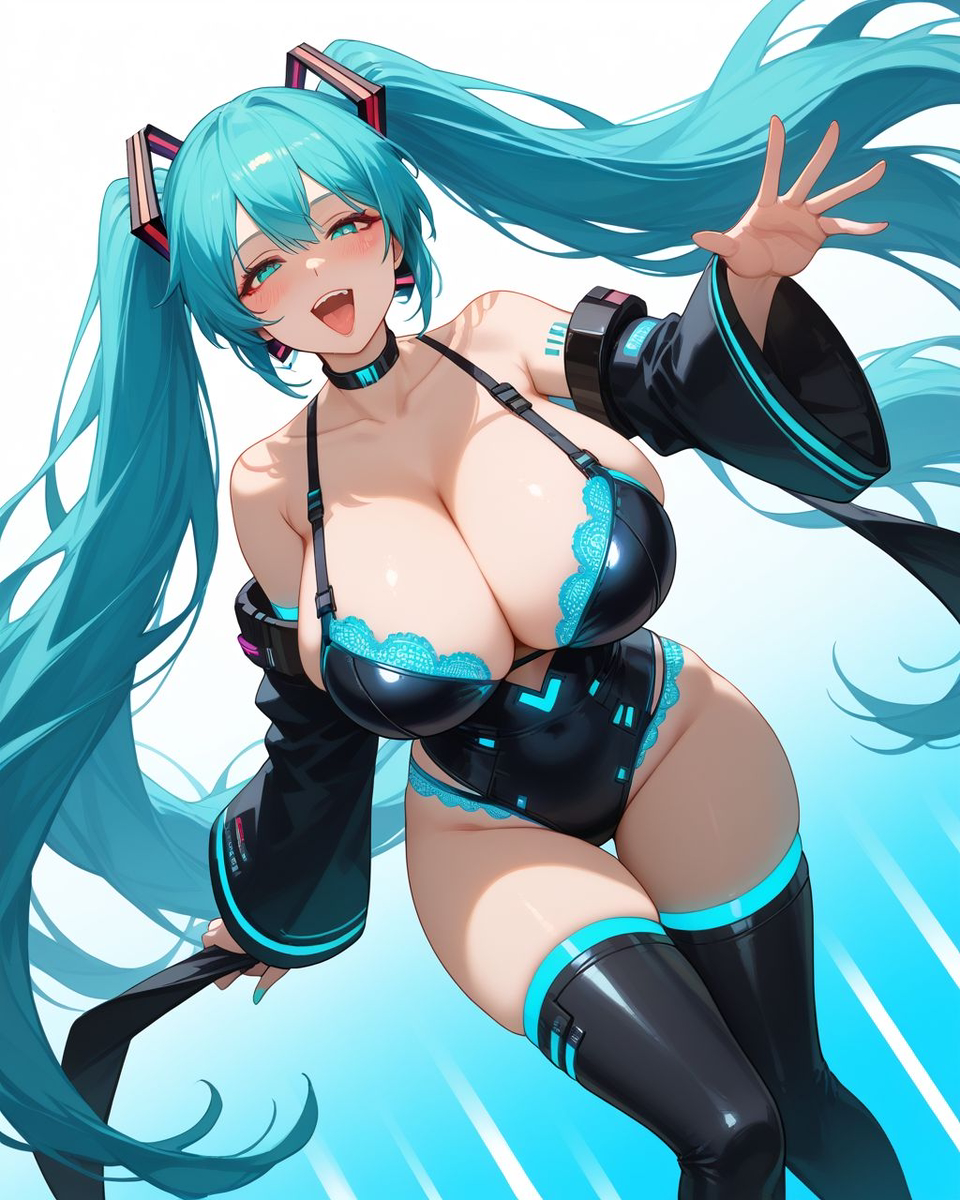 初音ミク ボーカロイド - サイバーモチーフビキニ 魅惑-pixiv插画-作品交流服务