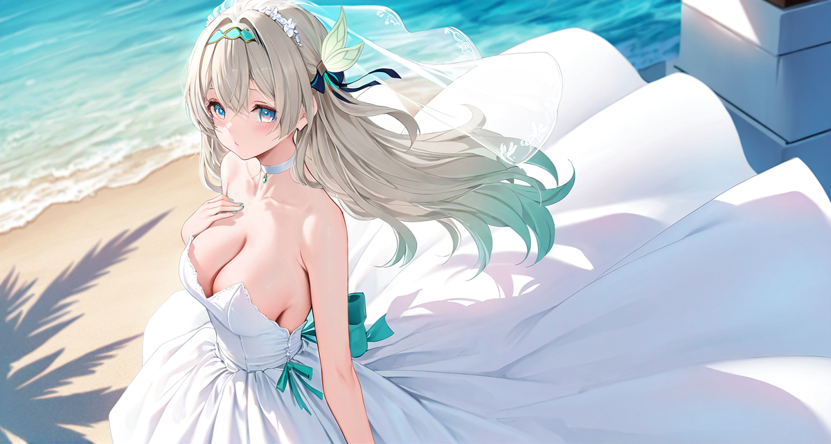 穿着婚纱的流萤-pixiv插画-作品交流服务