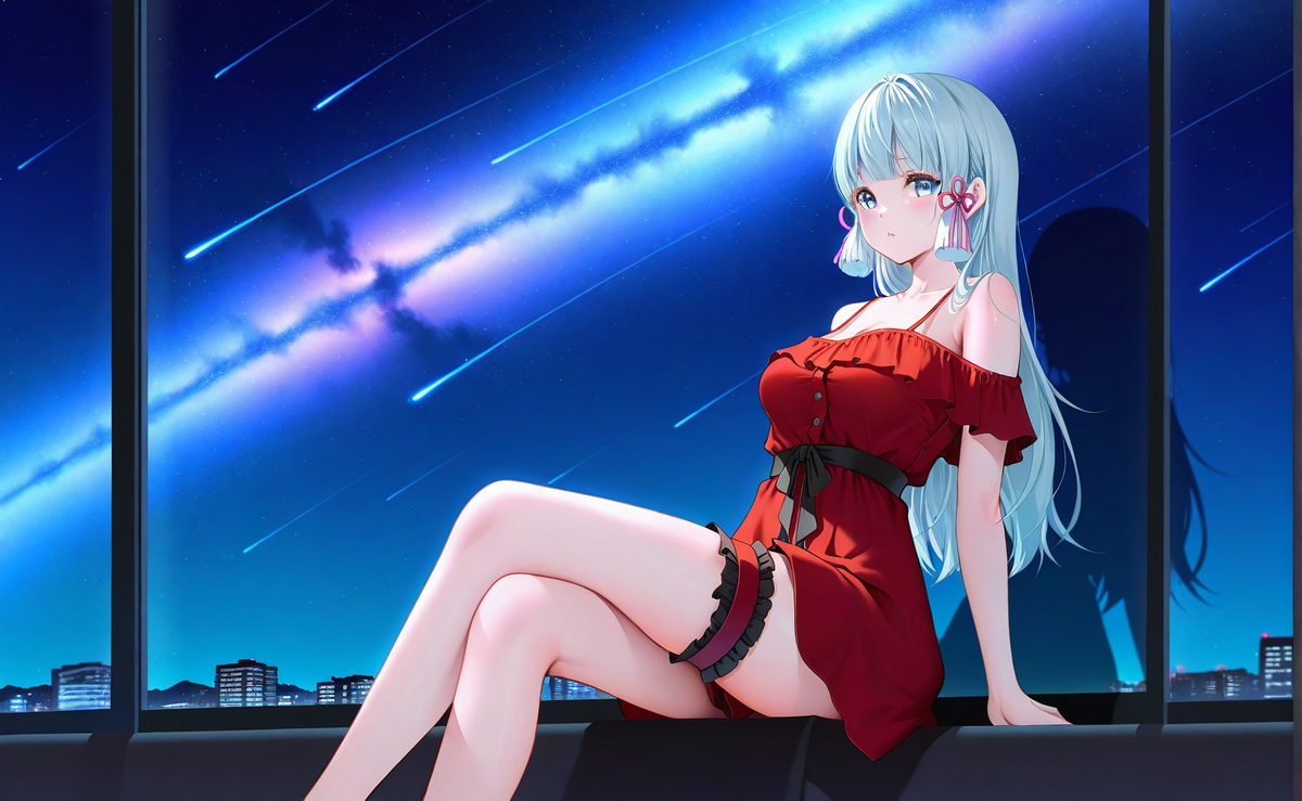 夜空下的等待-pixiv插画-作品交流服务