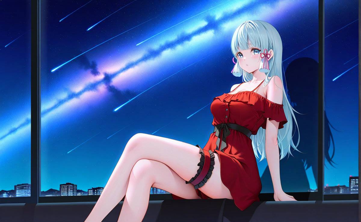 夜空下的等待-pixiv插画-作品交流服务