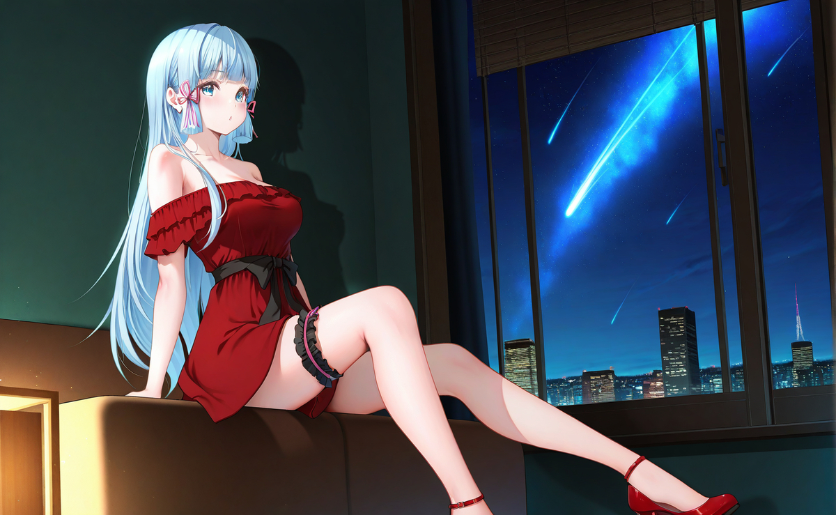 夜空下的等待-pixiv插画-作品交流服务