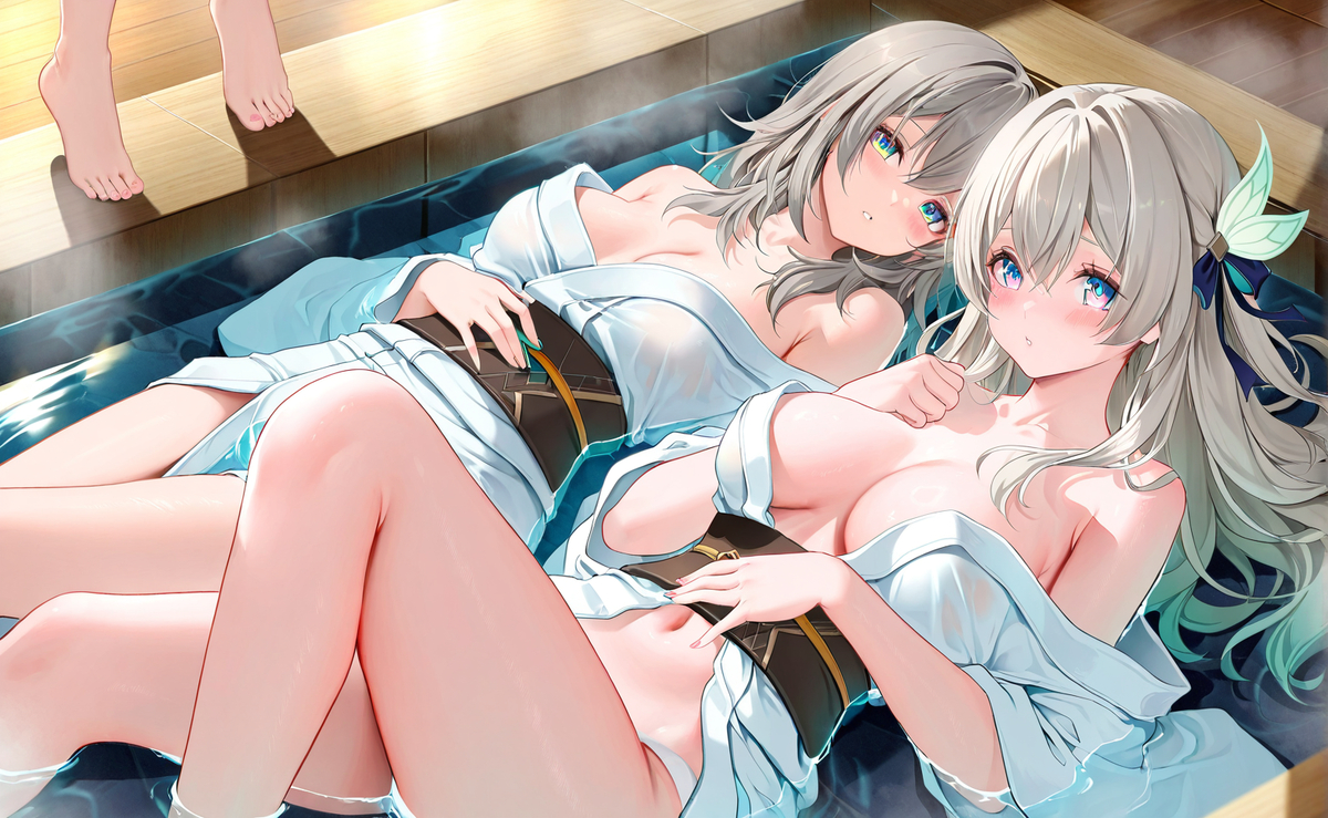 温泉池盛开的百合花-pixiv插画-作品交流服务