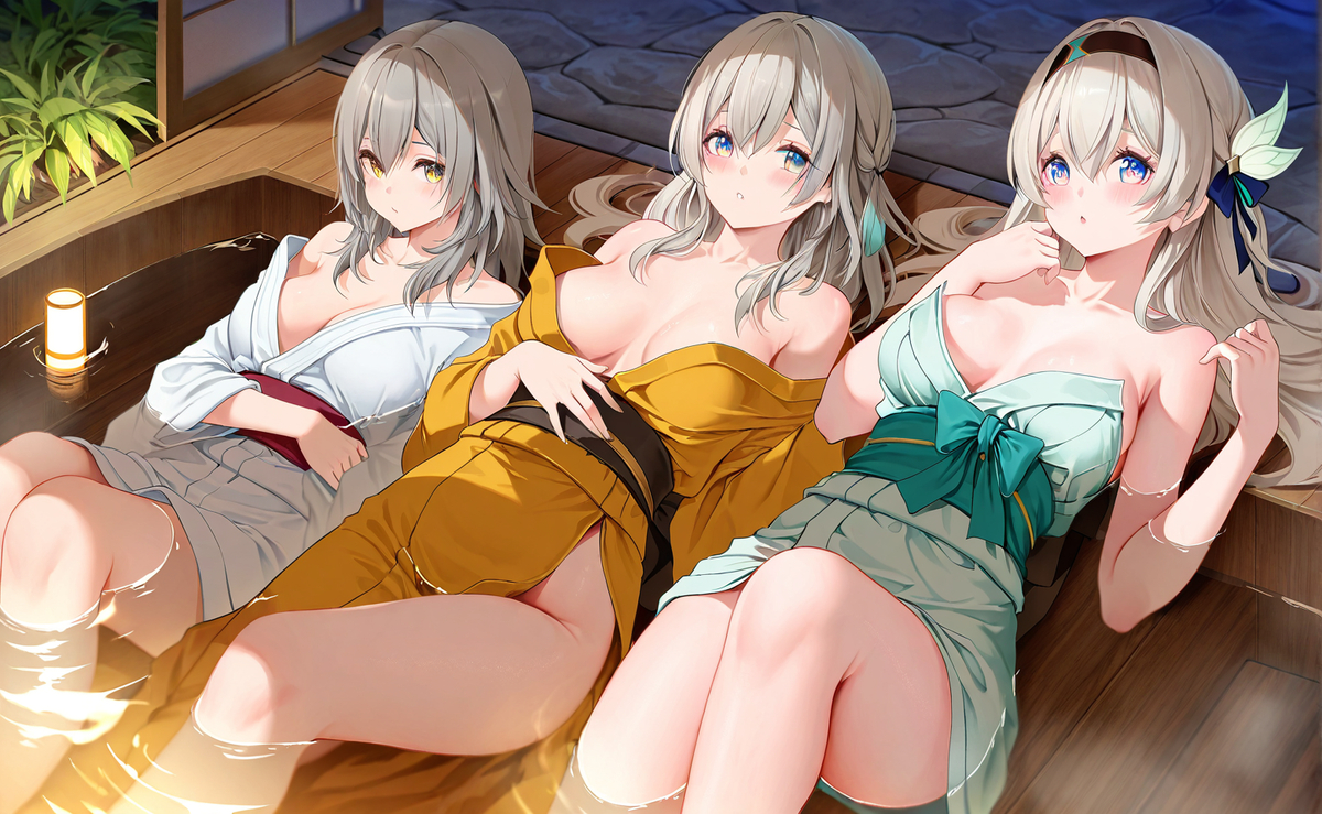 温泉池盛开的百合花-pixiv插画-作品交流服务