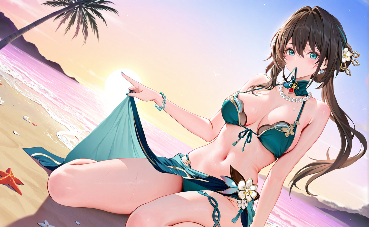 海边的少女-pixiv插画-作品交流服务