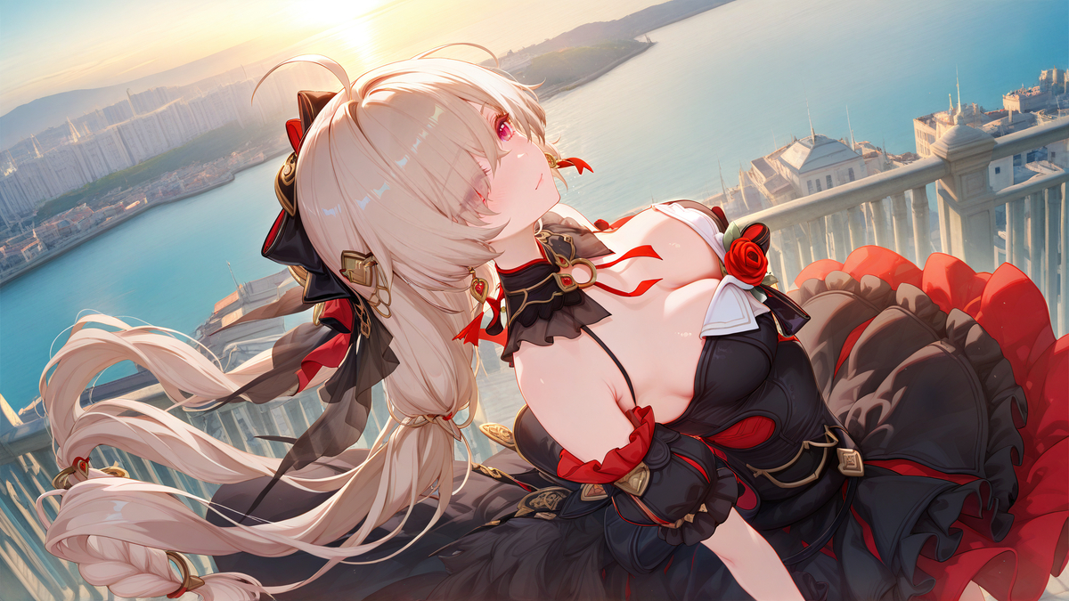 今日份的美少女（大月下黑色礼服版）-pixiv插画-作品交流服务