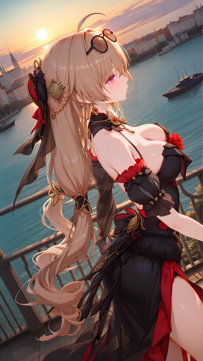 今日份的美少女（大月下黑色礼服版）-pixiv插画-作品交流服务