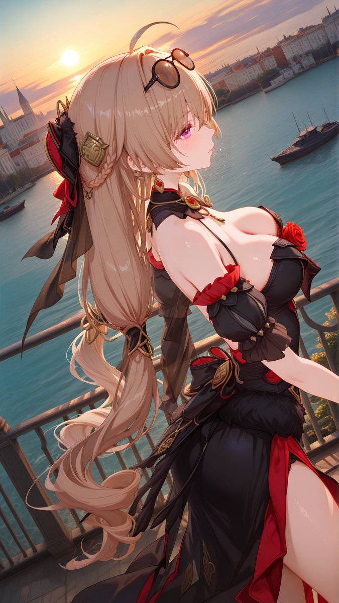 今日份的美少女（大月下黑色礼服版）-pixiv插画-作品交流服务