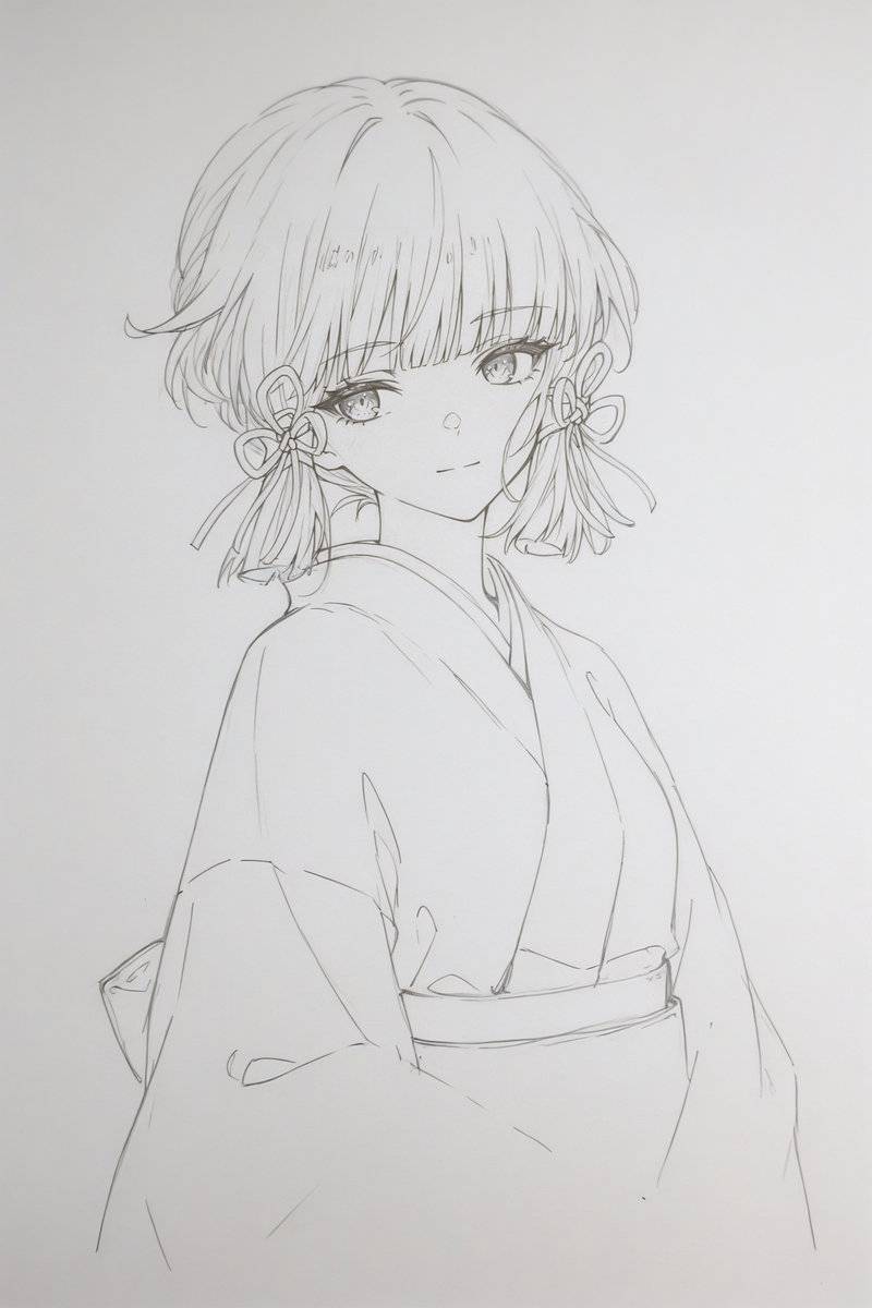 Some unfinished line drawings-pixiv插画-作品交流服务