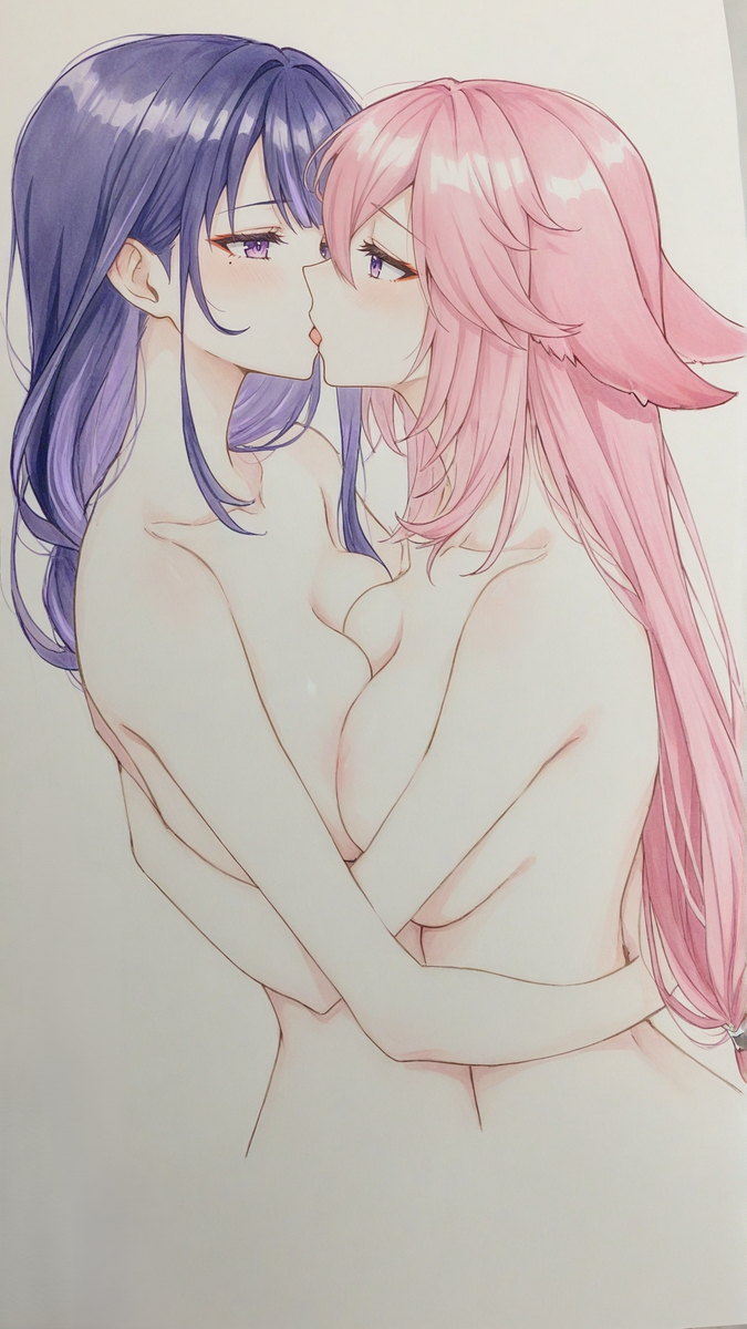 Raiden Shogun&Yae Miko-pixiv插画-作品交流服务