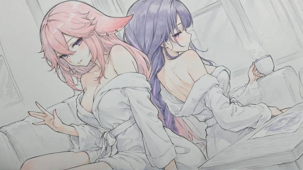 Raiden Shogun&Yae Miko-pixiv插画-作品交流服务
