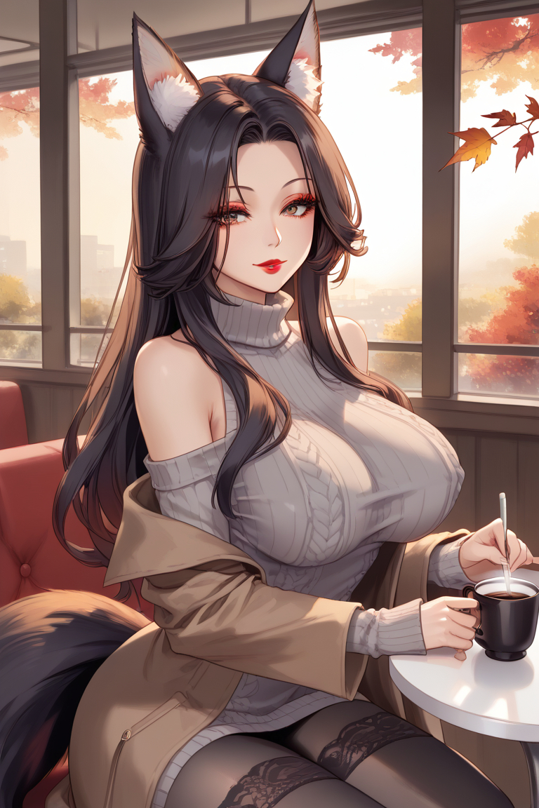 与性感狐狸女友的秋日约会-pixiv插画-作品交流服务