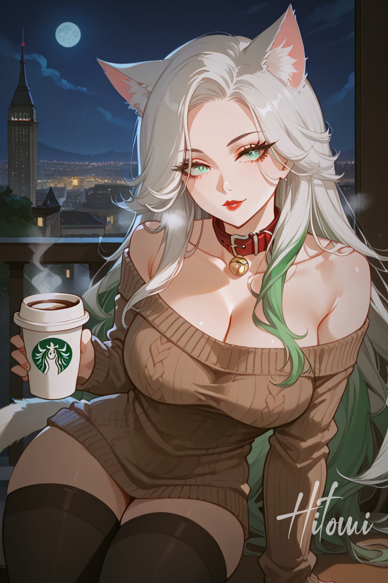 咖啡&猫-pixiv插画-作品交流服务