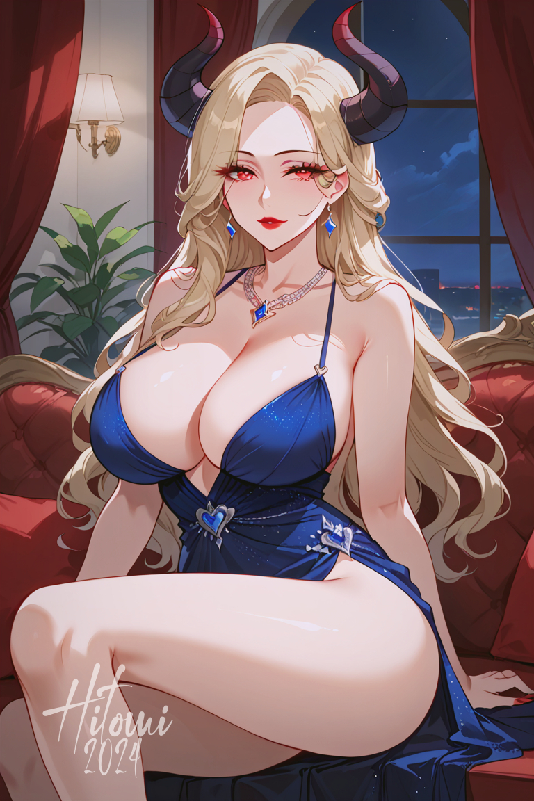 魅魔-晚礼服-pixiv插画-作品交流服务