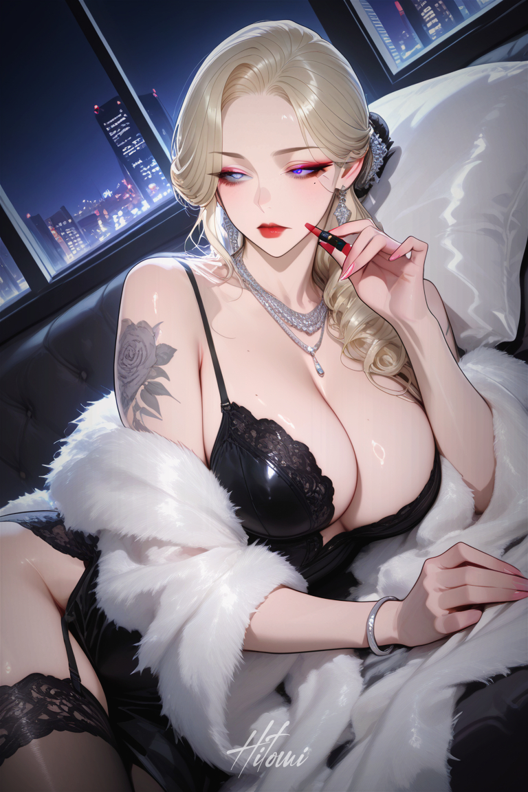 夜玫瑰-暗紫银琉-pixiv插画-作品交流服务