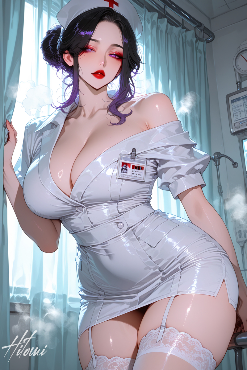 紫罗兰-护士制服-pixiv插画-作品交流服务