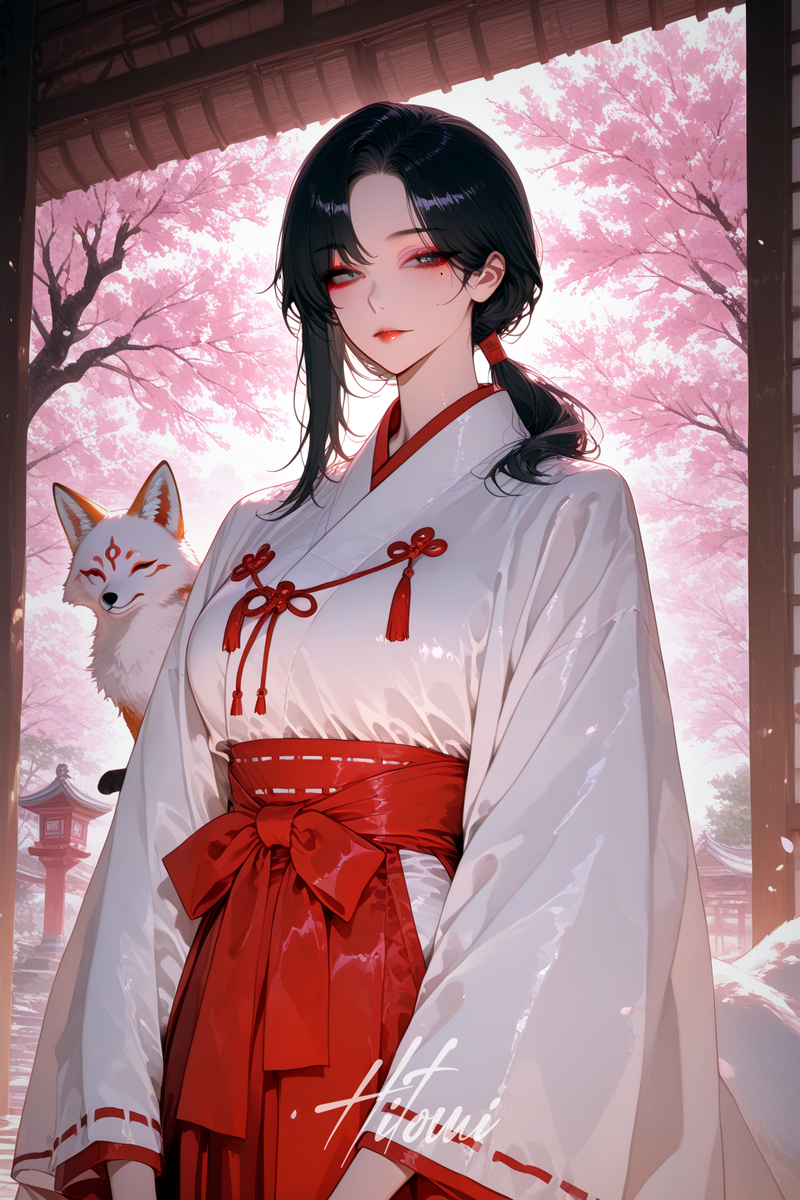 狐与落樱-pixiv插画-作品交流服务